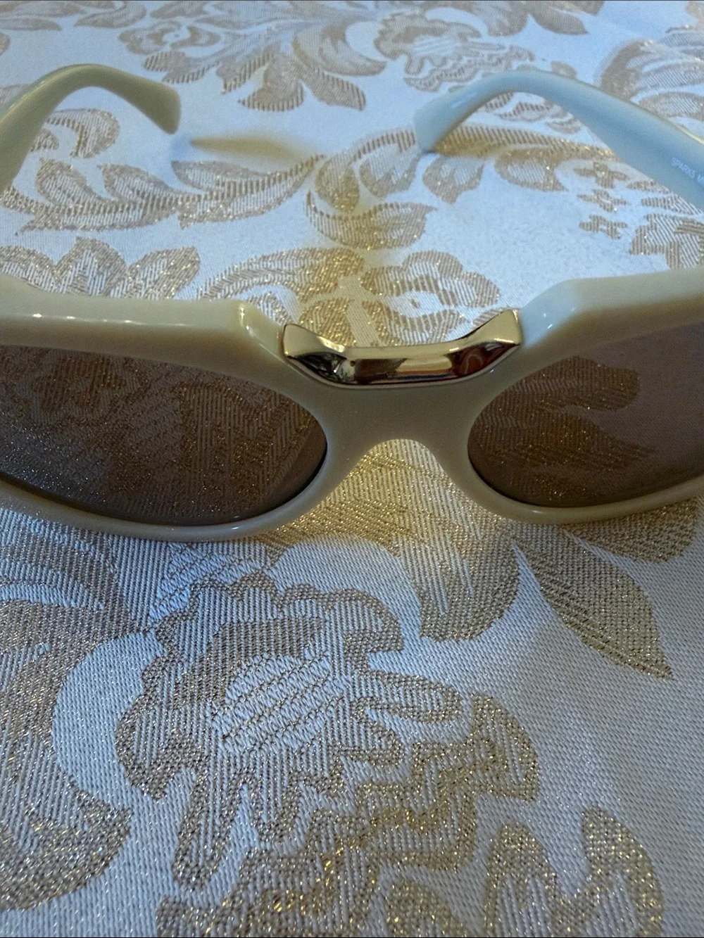MaxMara White Frame Sunglasses with Brown Lenses